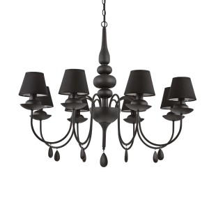 Люстра подвесная Ideal Lux Blanche SP8 Черный E14 111896