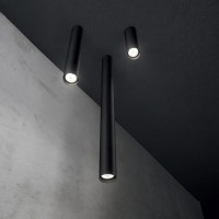 Светильник потолочный Ideal Lux Look PL1 Round D60 H400 Черный GU10 233192