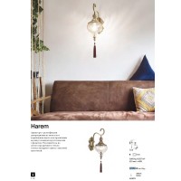 Светильник настенный Ideal Lux Harem AP1 Латунь античная E27 115962