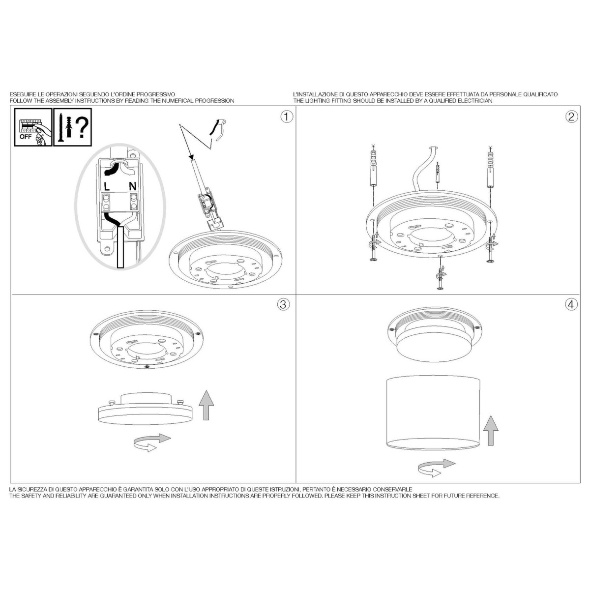 Светильник потолочный Ideal Lux Spike PL1 Round Черный GX53 278704