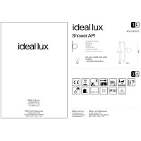 Светильник настенный Ideal Lux Shower AP1 Черный E27 179643