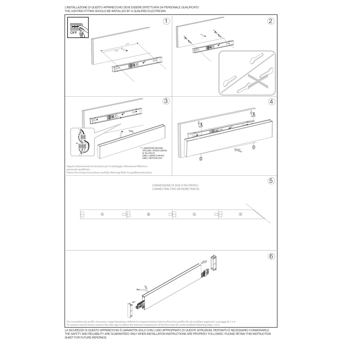 Светильник настенный Ideal Lux Steel AP2 D20 Bi-Emission Wide 3000K LED Черный Димм 242019