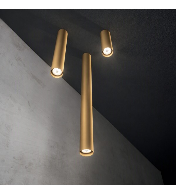 Светильник потолочный Ideal Lux Look PL1 Round D60 H200 Латунь GU10 285214