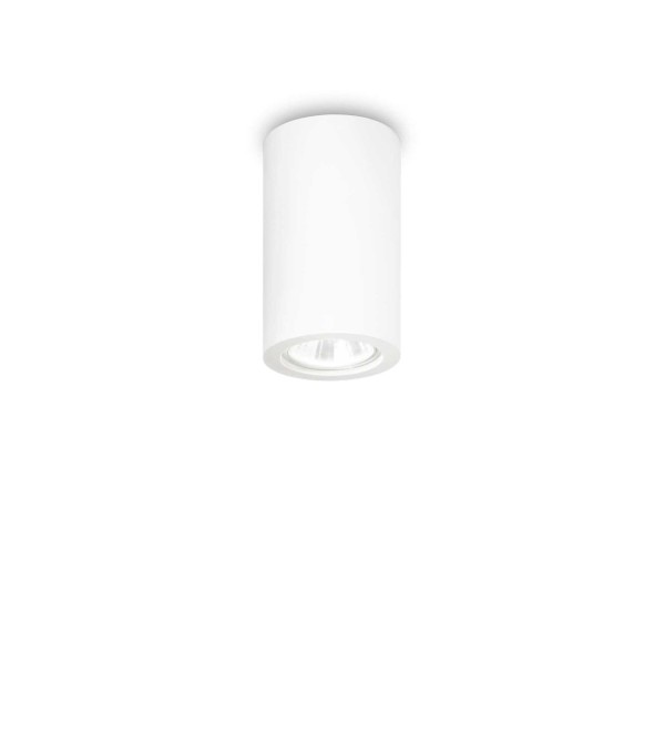 Светильник потолочный Ideal Lux Look PL1 Round D70 H110 Gesso Белый Гипс GU10 155869