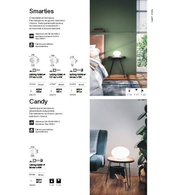 Светильник настольный Ideal Lux Smarties TL1 D30 Белый E27 327907