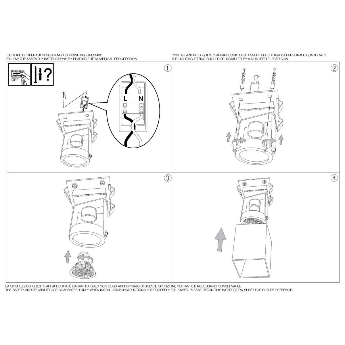 Светильник потолочный Ideal Lux Mood PL1 D09 Square макс.1х28Вт IP20 GU10 230В Алюминий/Черный Металл 140926