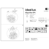 Люстра подвесная Ideal Lux Mapa Max SP5 E27 Хром 091112