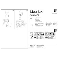 Светильник настенный Ideal Lux Florian AP2 Хром E14 035642