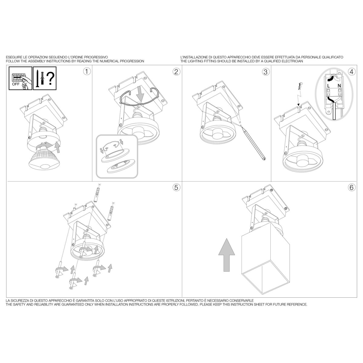 Светильник потолочный Ideal Lux Mood PL1 D15 Square Белый GU10 140933