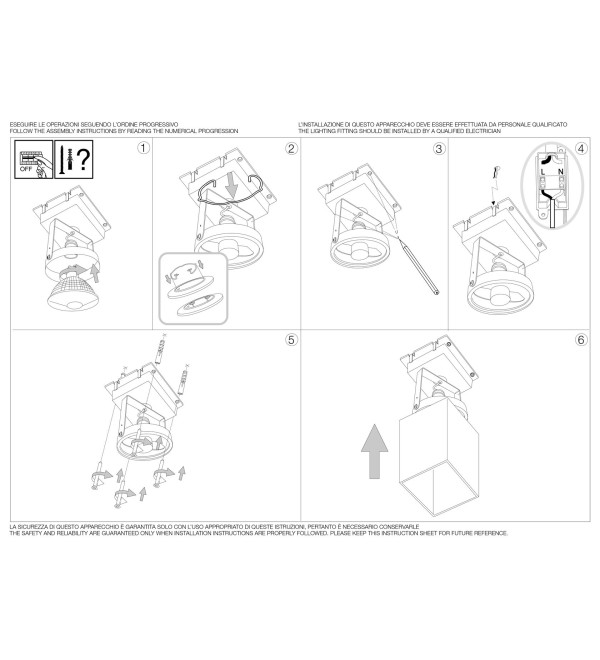 Светильник потолочный Ideal Lux Mood PL1 D15 Square Белый GU10 140933