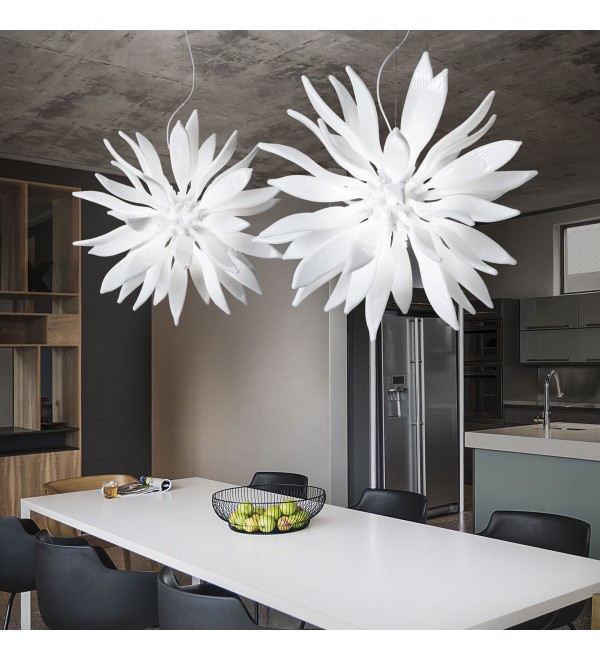 Люстра подвесная Ideal Lux Leaves SP8 Белый G9 111957