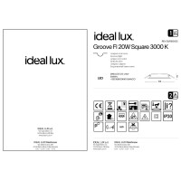 Светильник встраиваемый Ideal Lux Groove FI 20W Square Белый 3000K LED 124001