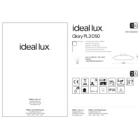 Люстра потолочная Ideal Lux Glory PL3 D50 Белый E27 019758