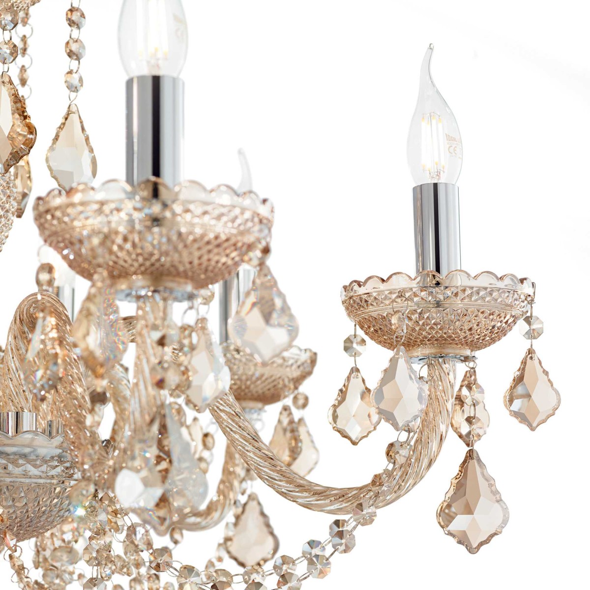 Люстра подвесная Ideal Lux Rose SP8 Янтарный E14 166889