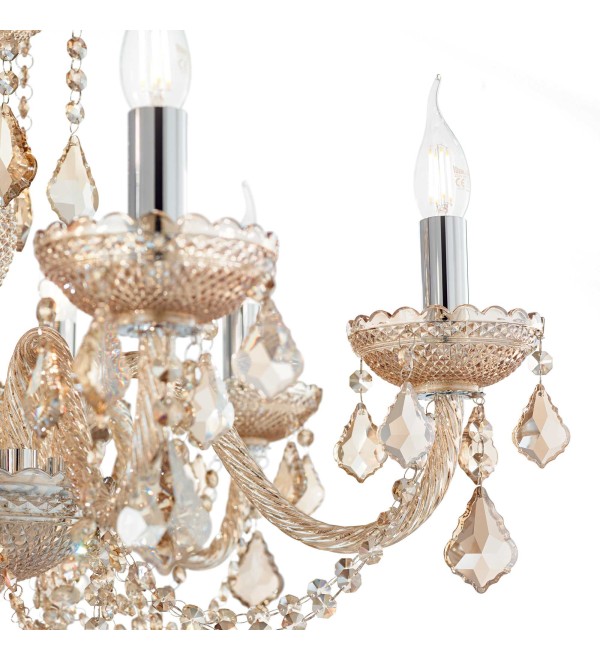 Люстра подвесная Ideal Lux Rose SP8 Янтарный E14 166889