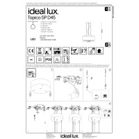 Люстра подвесная Ideal Lux Topico SP D45 Серый 3000К LED 333045