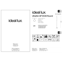 Светильник подвесной Ideal Lux Look LED SP1 Round D30 H400 Черный 156699