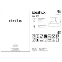 Люстра подвесная Ideal Lux Igor SP4 Черный E27 092942