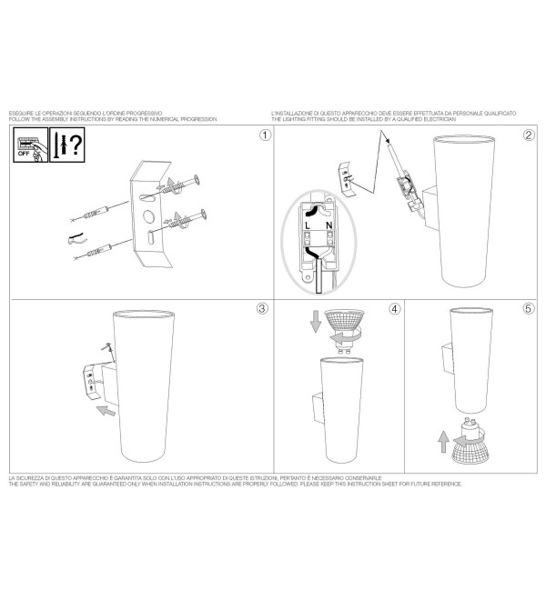 Светильник настенный Ideal Lux Look AP2 Round D60 H150 Античная латунь GU10 164823