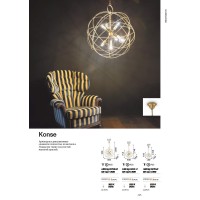 Люстра подвесная Ideal Lux Konse SP1 Золото E27 155968