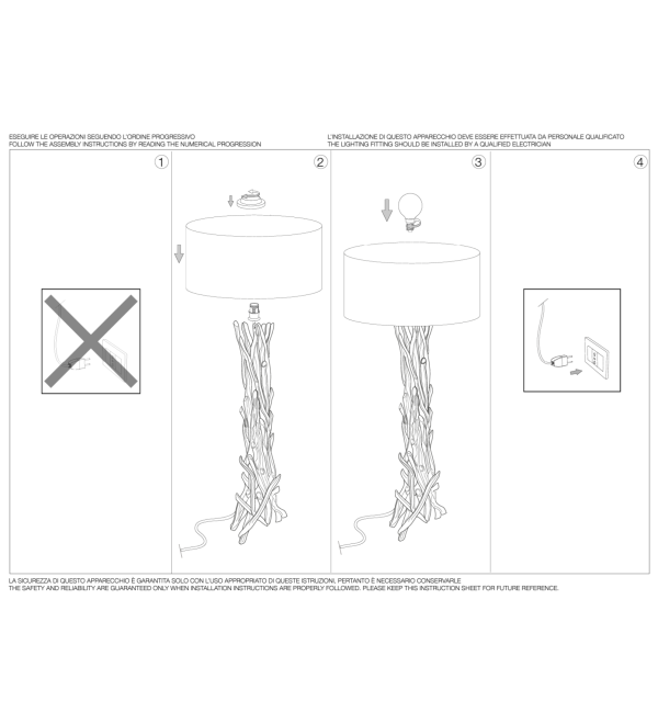 Торшер напольный Ideal Lux Driftwood PT1 Дерево E27 148939
