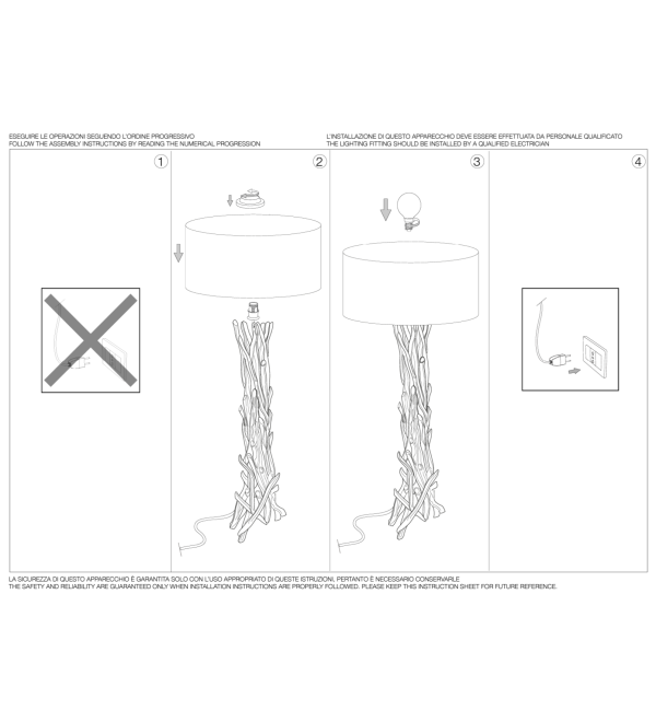 Торшер напольный Ideal Lux Driftwood PT1 Дерево E27 148939