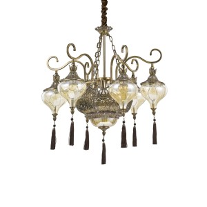 Люстра подвесная Ideal Lux Harem SP9 Античная латунь E27 116006