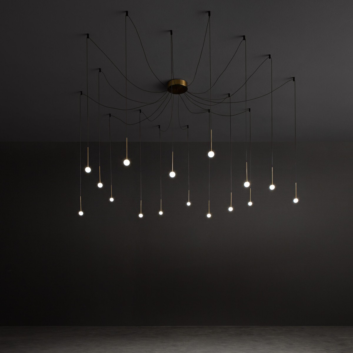 Люстра подвесная Ideal Lux Lucciola SP16 Латунь 3000К LED 284019