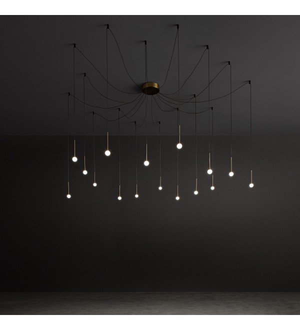 Люстра подвесная Ideal Lux Lucciola SP16 Латунь 3000К LED 284019