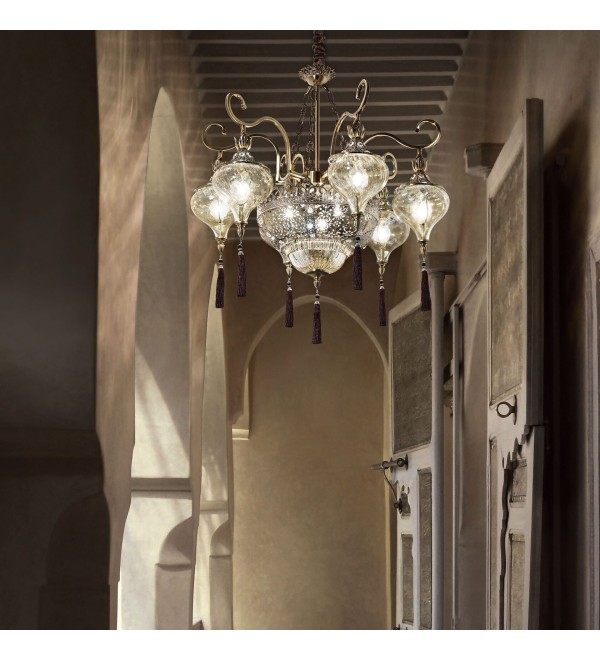 Люстра подвесная Ideal Lux Harem SP1 Латунь античная E27 115979