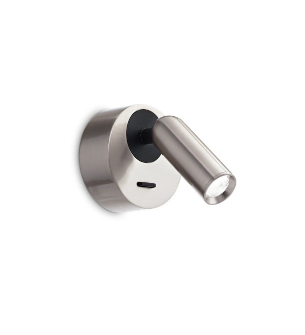 Светильник настенный Ideal Lux Bean AP Round Никель 3000К 260631