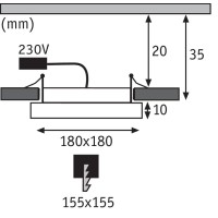 Панель встраиваемая Paulmann Panel Areo IP44 dimmable 3000К LED Белый 92937