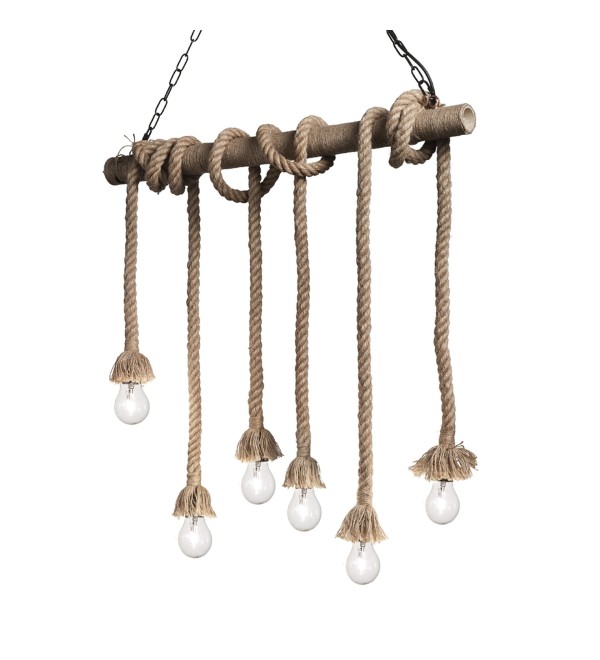 Люстра подвесная Ideal Lux Canapa SP6 Веревка E27 134826