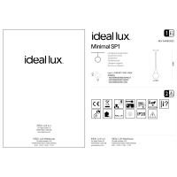 Светильник подвесной Ideal Lux Minimal SP1 Белый E27 009360