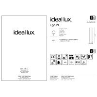 Торшер напольный Ideal Lux Ego PT Черный 344775