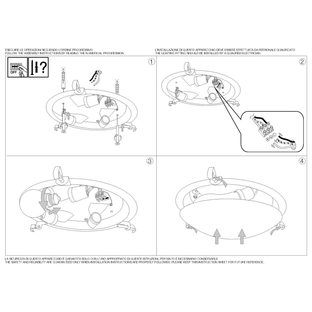 Светильник потолочный Ideal Lux Simply PL3 D40 Белый E27 007984
