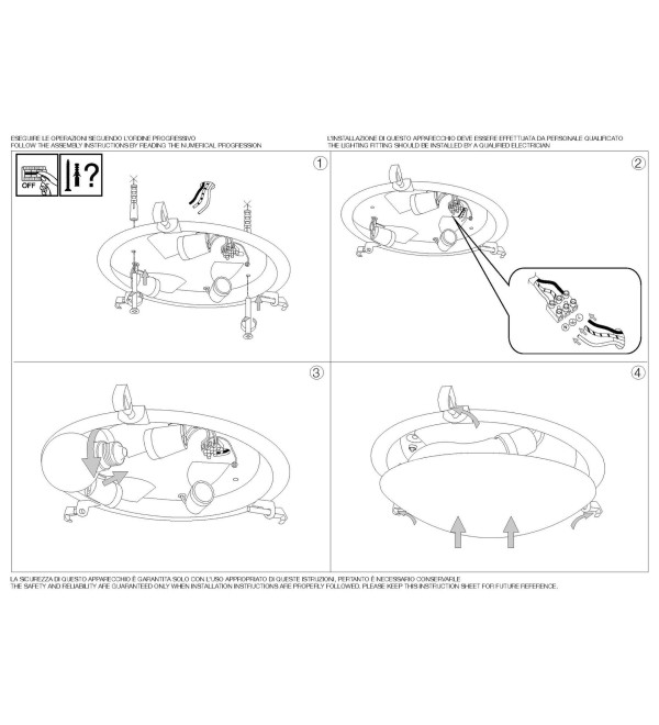 Светильник потолочный Ideal Lux Simply PL3 D40 Белый E27 007984