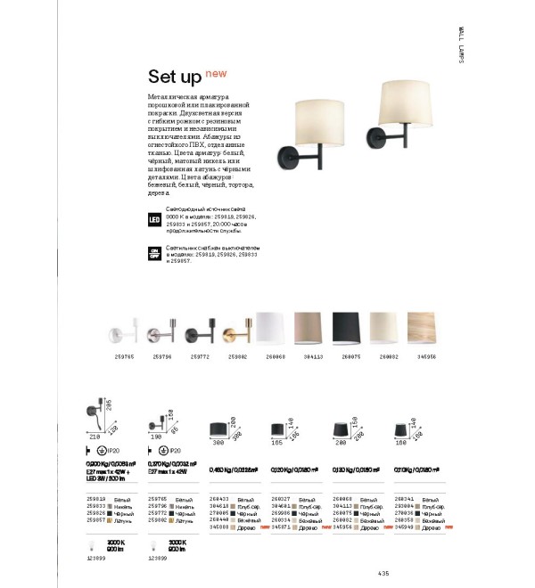 Светильник настенный Ideal Lux Set up Map2 Никель Без абажура 259833