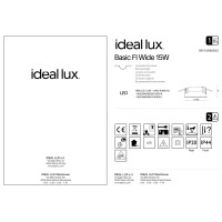 Светильник встраиваемый Ideal Lux Basic FI Wide 15W 3000K Белый LED 193526