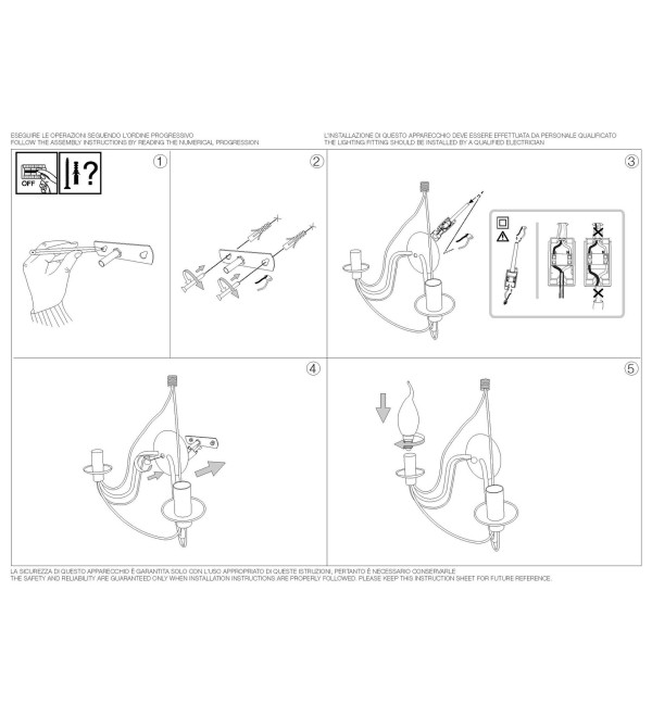 Светильник настенный Ideal Lux Corte AP2 Белый E14 028460