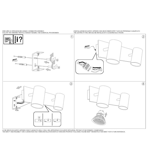 Светильник настенный Ideal Lux Spot AP2 Белый GU10 156736