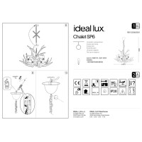 Люстра подвесная Ideal Lux Chalet SP6 Бежевый E14 115498