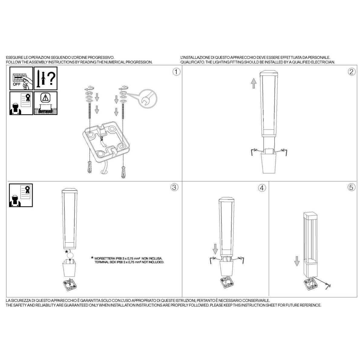 Светильник садово-парковый Ideal Lux Tifone PT H65 Антрацит 3000К LED 250953