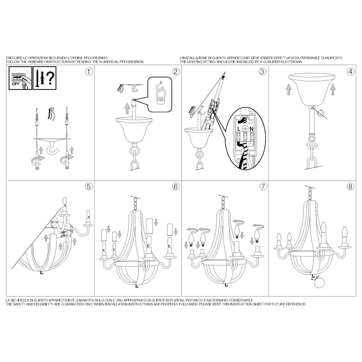 Люстра подвесная Ideal Lux Millennium SP8 Ржавчина T14 129709
