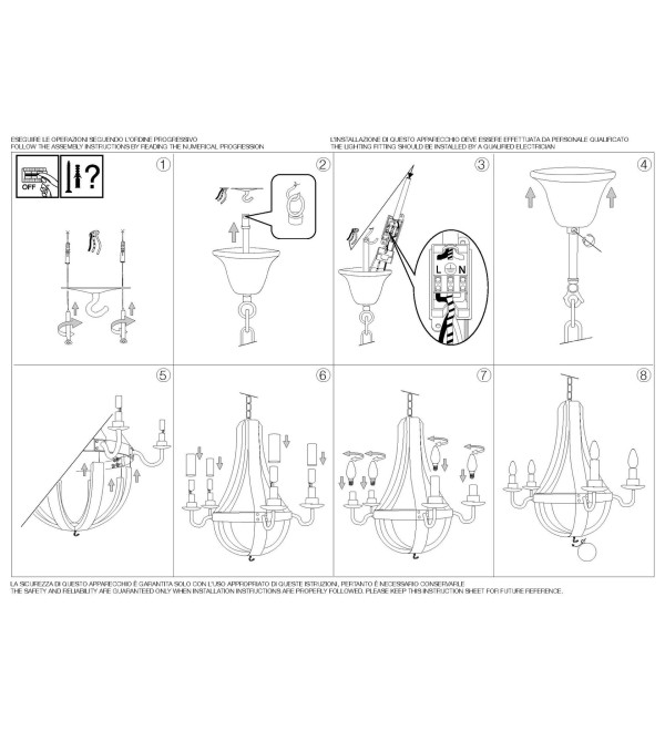 Люстра подвесная Ideal Lux Millennium SP8 Ржавчина T14 129709