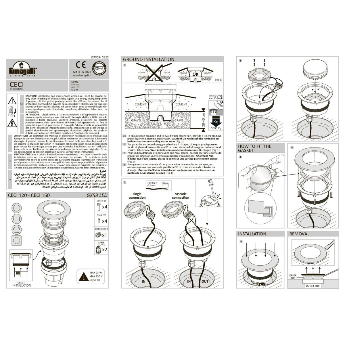 Светильник уличный Ideal Lux Way Gravity PT Round Big Черный GX53 120324