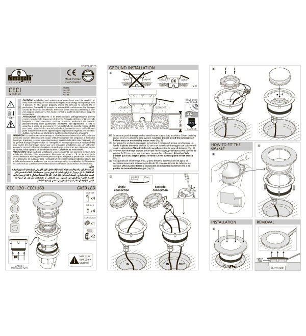 Светильник уличный Ideal Lux Way Gravity PT Round Big Черный GX53 120324