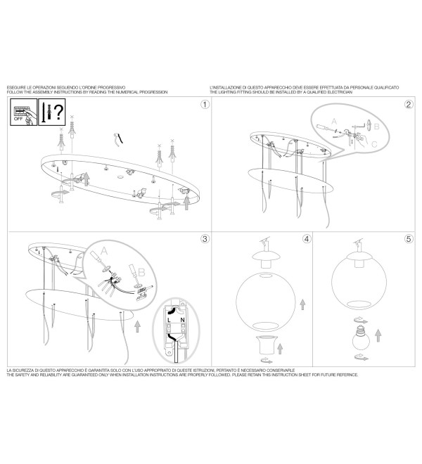Люстра подвесная Ideal Lux Nemo Plus SP5 Хром размытый E27 138305