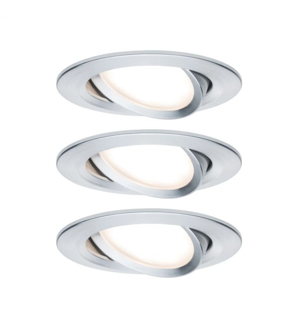 Светильник встраиваемый Paulmann Premium LED Slim Coin Satin dimmable 2700К Алюминий Набор 3 шт. 93903