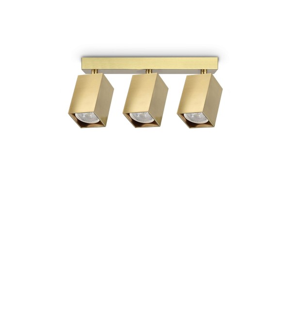 Светильник потолочный Ideal Lux Dynamite PL3 Linear Square Латунь GU10 371283
